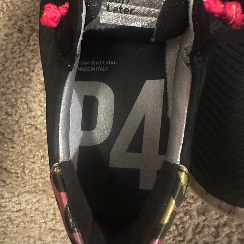 P448 Womens Jack Low Top Sneaker in Black/Leo Pink Glitter Shoes EU 42 US 10.5 - Picture 10 of 11
